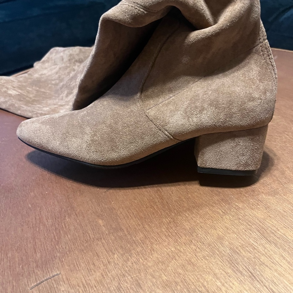 Brown Suede Knee-High Boots - Picture 8 of 8